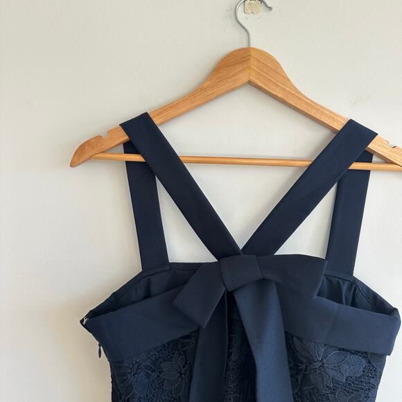 Banana Republic Bow Back Lace Sleeveless Shift Mini Dress Blue 4 NWT - Picture 7 of 9